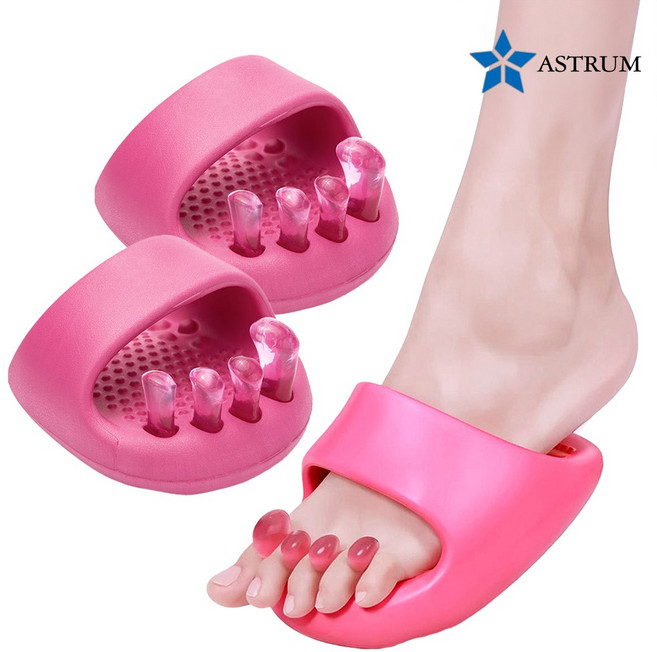 ASTRUM 발가락 다이어트 슬리퍼 반쪽 힙업 O자다리 미니슬리퍼 지압 스트레칭 바른자세 슬림종아리 밸런스톤