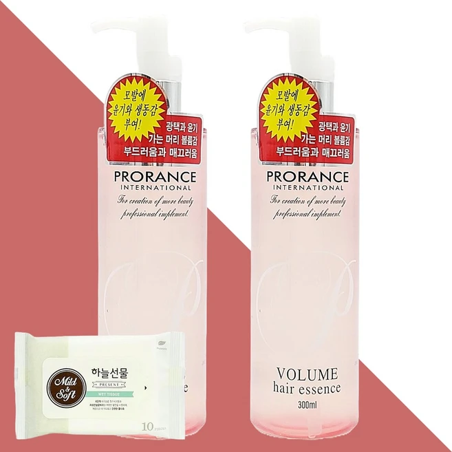 프로랑스 볼륨 헤어에센스 300ml 2개(+하늘선물 물티슈 10매), 2개 - 쿠팡