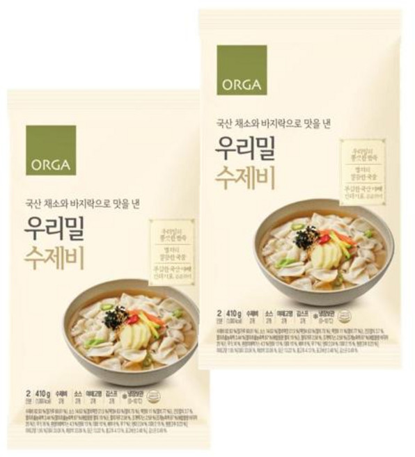 풀무원 국산 채소와 바지락으로 맛을 낸 우리밀 수제비 410g 2개