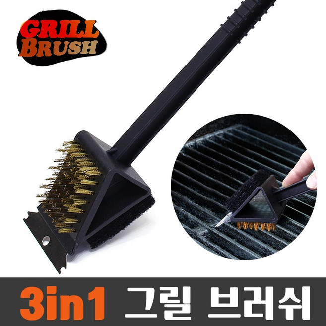 (주)월드그린 그릴브러쉬 - 그릴솔 불판솔 바베큐브러쉬 그릴청소솔, 1개