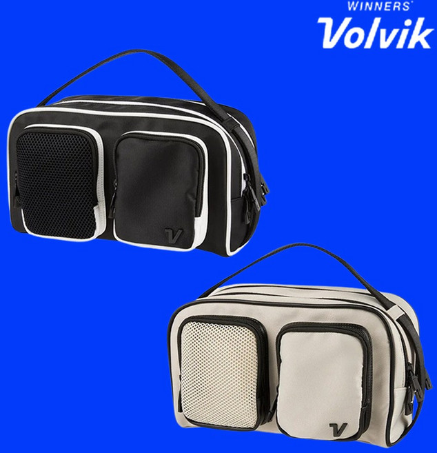 볼빅 남성용 여성용 골프 파우치 손가방 클러치 골프공 골프악세서리 핸드폰 보관 파우치가방, 베이지, 1개