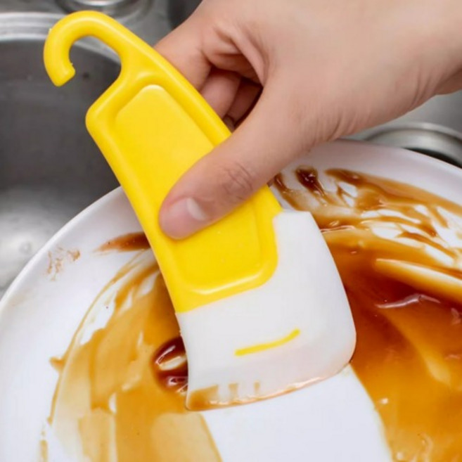 다용도 실리콘 스크래퍼 음식물 긁개 그릇 청소 도구 알뜰 싹쓸이 주걱 작은 사이즈 약 13cm, 1개