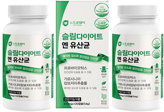 슬림다이어트 엔 유산균 다이어트유산균 프로바이오틱스 다이어트유산균, 3개, 60정