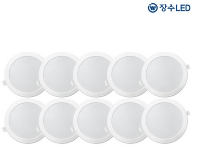 장수램프 6인치 다운라이트 15W 매입등, 주광색, 10개