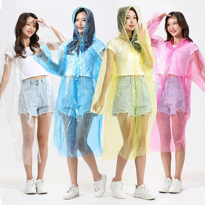 일회용 우비 우의 레인코트 여행용 행사용 등산 캠핑, 1개, 그린