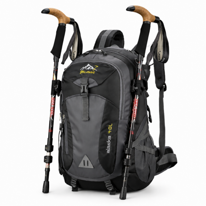 핫쏘잇 가벼운 40L 대용량 등산가방, 블랙