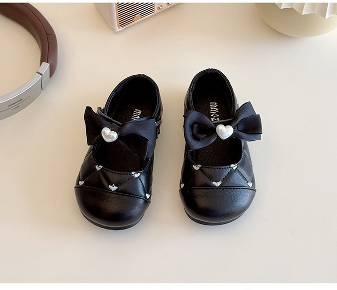 여아용 메리제인 슈즈 봄신상 리본 자수 하트 여아 구두 마리제인 플랫 단화 유아동 키즈 여아신발 S-001