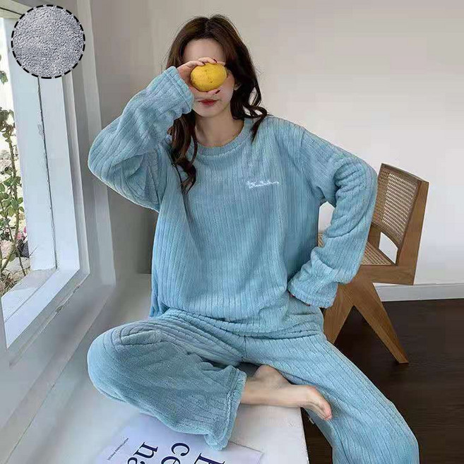 엠에스와이 여성 겨울잠옷 극세사 수면 잠옷 파자마 상하의 세트