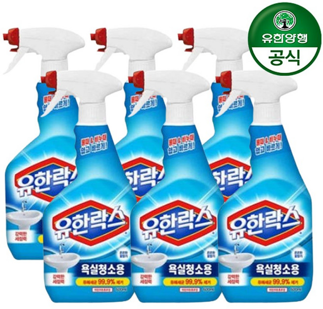 유한락스 욕실청소용 세정제, 600ml, 6개