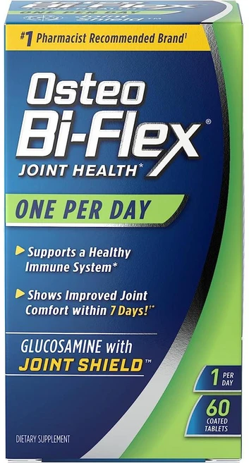 Osteo Bi-Flex 오스테오 바이플렉스 원퍼데이 글루코사민 조인트 헬스+비타민 D 코티드 타블렛 60입 2개, 1개 - 쿠팡