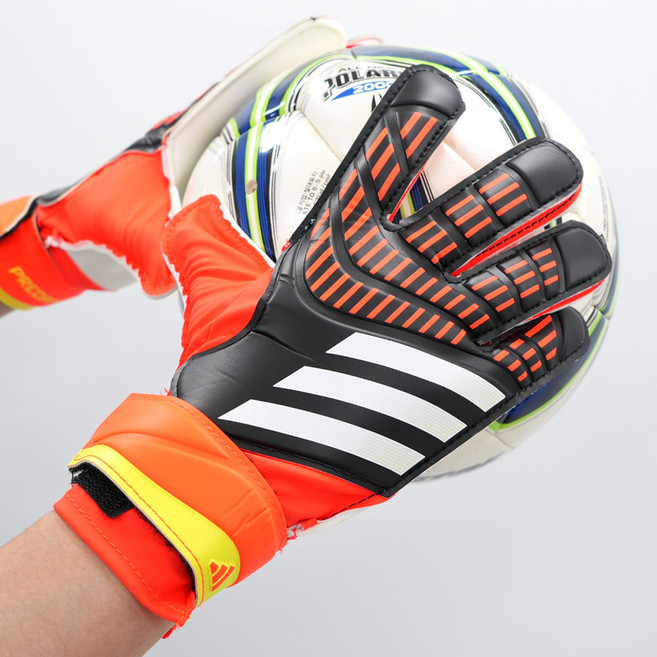 아디다스 성인 골키퍼 글러브 키퍼 장갑 GK글러브 라텍스 미끄럼 방지 풋볼 장갑 축구 글러브 손목 조절 양손착용 장갑, 1세트, 솔라레드