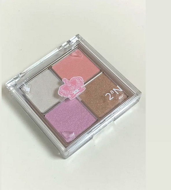 [정품] 2aN 투에이엔 젤리 글로우 하이라이터 팔레트 글로우 물광 글리터 4색 멀티 하이라이터 광채 메이크업, 2개, 단일