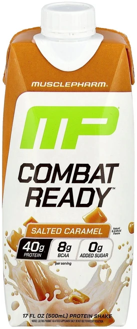 MusclePharm Combat 레디™ 단백질 셰이크 솔티드 캐러멜 500ml(17fl oz), 1개, 500ml - 쿠팡