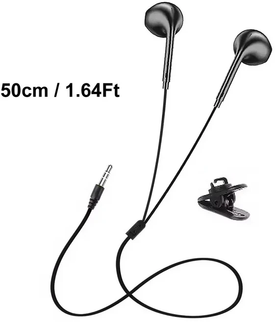 50cm 짧은 유선 이어버드 마이크 없음 이어폰형 헤드폰 경량 3.5mm 헤드폰 이어버드 유선 MP3 및 기타 3.5m, 01 검정색
