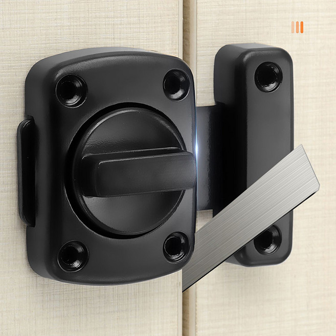 팬시온 미니 문 잠금장치 빗장 걸쇠 걸고리 잠금쇠 여닫이문 소형 시건장치, 검정, 1개