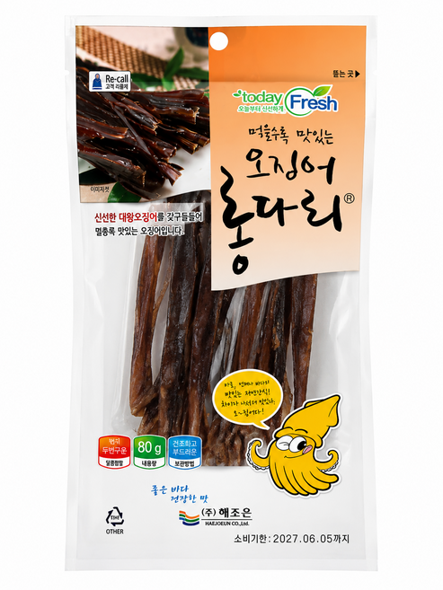 해조은 오징어 롱다리 80g, 1개, 80