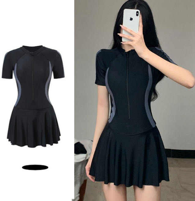 플레어 원피스형 래쉬가드 여성 수영복 바캉스룩