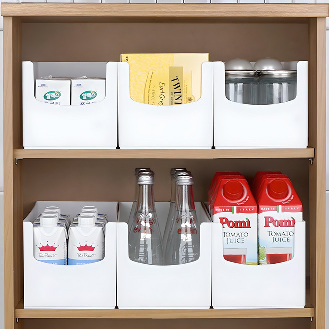 엠비코 국내산 다용도 팬트리 정리함, 화이트, 6개