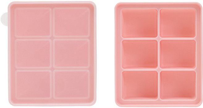 네오실리 국산 프리미엄 실리콘 얼음틀 다진마늘 이유식 냉동틀, 2개, 피치핑크