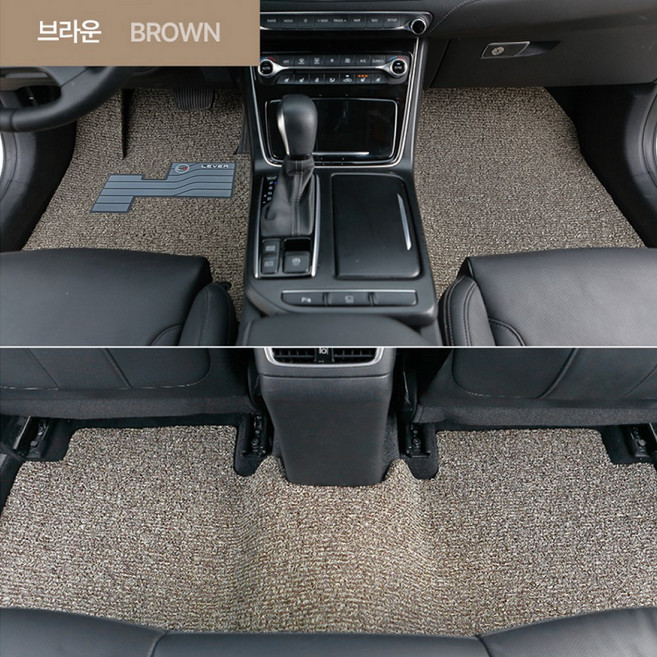 LEVER 현대 더뉴 그랜저IG (페이스리프트 포함) 2019.11~ 실리콘 발판 코일매트 1열+2열 세트, 브라운, 28 더뉴그랜저IG (2019~) 가솔린_엣지O