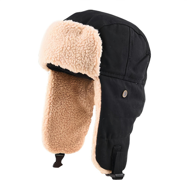 에이빅 히트기어 아웃도어 프리미엄 귀달이 방한 군밤 모자, 블랙