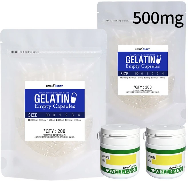 [식약처허가] 젤라틴 공캡슐 비스프리 할랄 인증 실리카겔 약통 포함, 1개, 500mg - 쿠팡