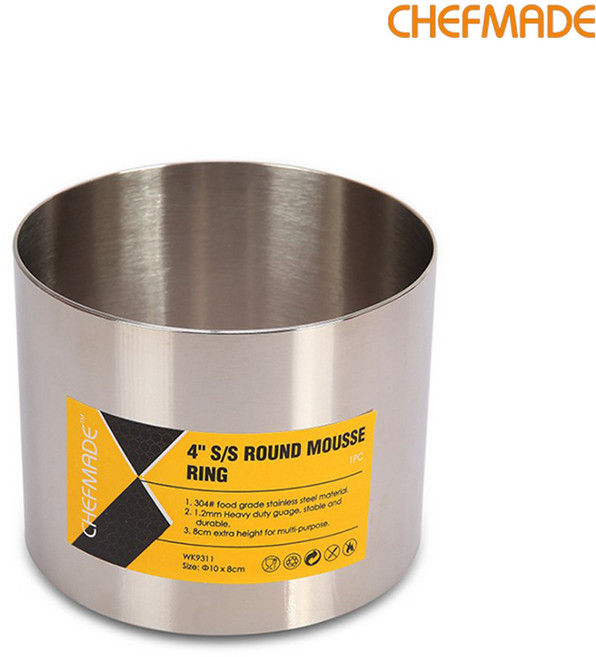 쉐프메이드 스텐 높은 무스링 미니 4인치 10cm*8cm, 1개