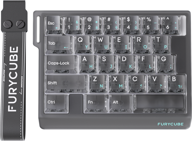 FURYCUBE M30HE 마그네틱축 원핸드 키보드 30키 고성능 8k 래피드 트리거 자석축 게이밍 키보드 기계식 e-sports 유선 LED 커스텀 등고선, 마그네틱축(자석축), 프로스트 그레이