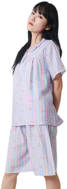 폭스 풍경인견 캐릭터 반팔 잠옷세트 E6 여성용