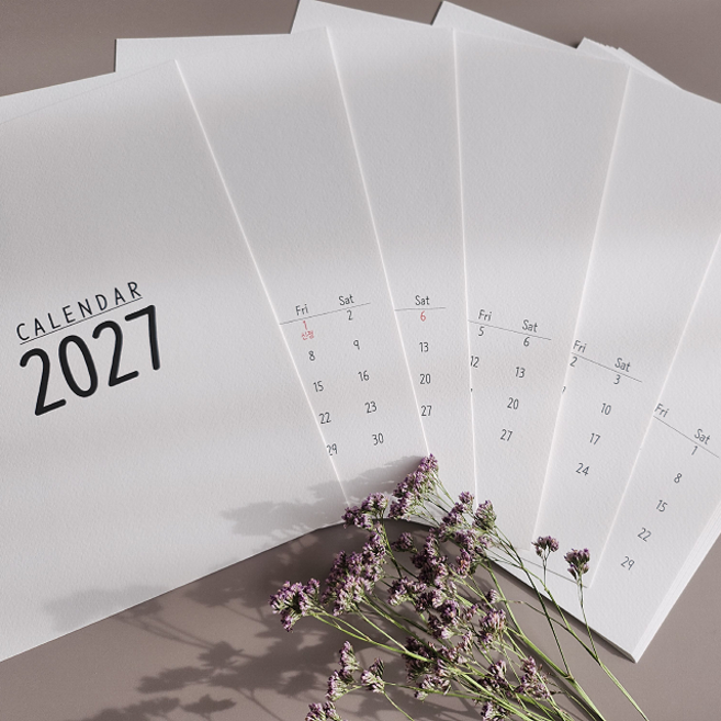 [달력DIY] 2027년 탁상 무지 달력/미니 달력/캘린더 만들기, A5