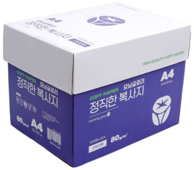 모닝글로리 25000 (BOX)모닝 정직한복사지 500매(A480g), 모닝글로리 25000 (BOX)모닝 정직한복사지 500