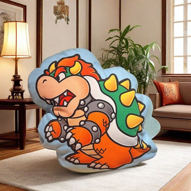 超級瑪麗歐 星星公仔 可愛玩偶 靠墊 周邊裝飾靠枕, 1個, 酷霸王45cm