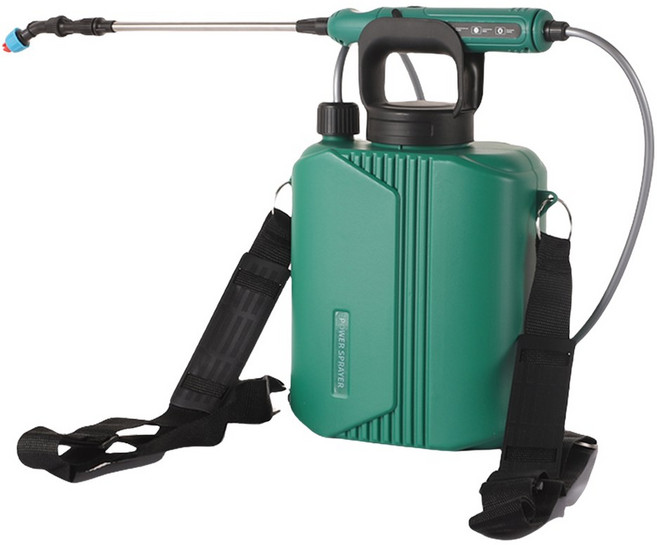 미스트 노즐이 있는 6L 자동 정원 식물 미스터 급수용 어깨 끈이 충전식 배터리 배낭 분무기, 1개