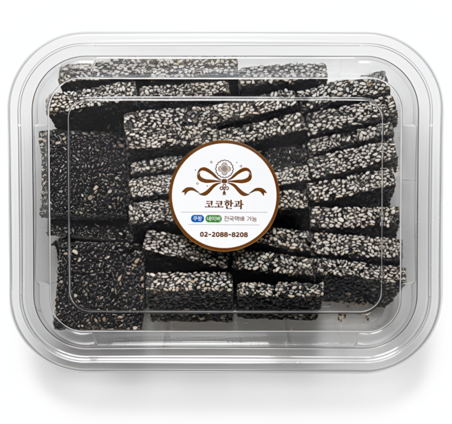코코한과 수제 검정깨강정 고소한 달지않은 건강한 부모님 간식, 1개, 350g