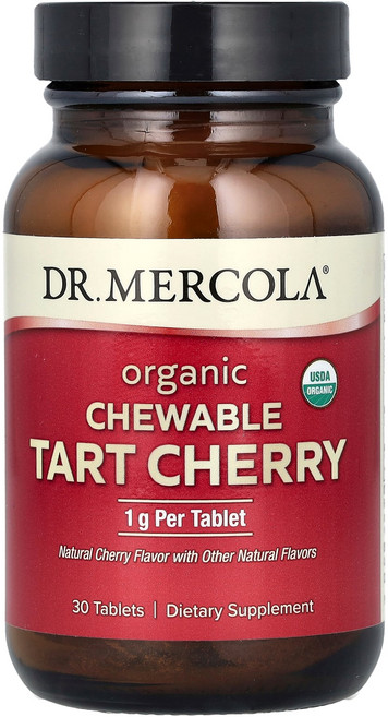Dr. Mercola 유기농 츄어블 타트체리 1g 30정 Mercola (닥터 머콜라), 1개, 30g