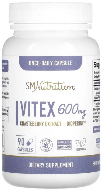 SM 뉴트리션 Vitex 600mg 90정 2병 비텍스 채스크베리 바이오페린 - 쿠팡