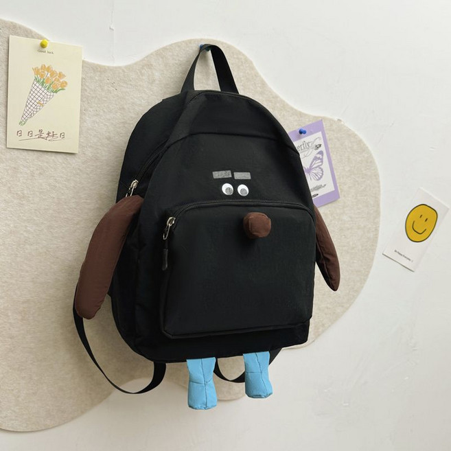 兒童書包 幼兒園 可愛卡通 輕便背包 小學生 大容量 雙肩包, 1個, 902黑色大號