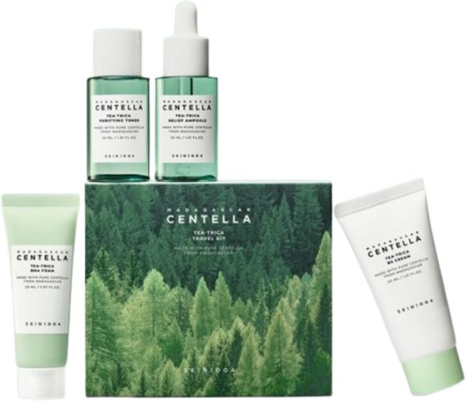 [본사정품] 스킨천사 SKIN1004 마다가스카르 센텔라 티트리카 트러블케어 트래블 키트 - 여드름 / 트러블 진정용 여행용 스킨케어 세트, 1세트