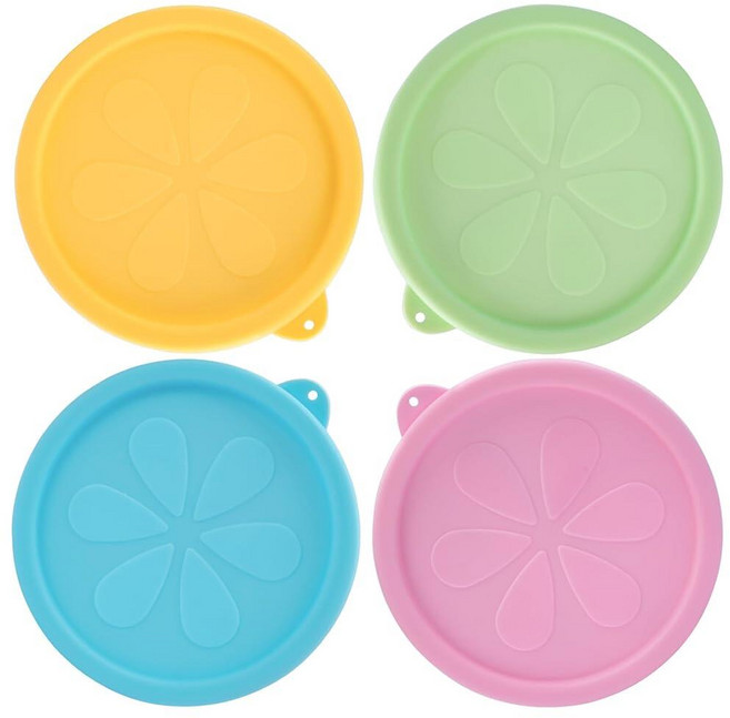 Ullnosoo Pyrex 7201-PC용 4컵 실리콘 교체 뚜껑 유리 그릇에 안전 전자레인지 식기 세척기 및 냉동고용 원형 씰 보관 커버 4개 누출 방지 쉬운 구별을, 4 Cup*4, Pink, blue, yellow and green