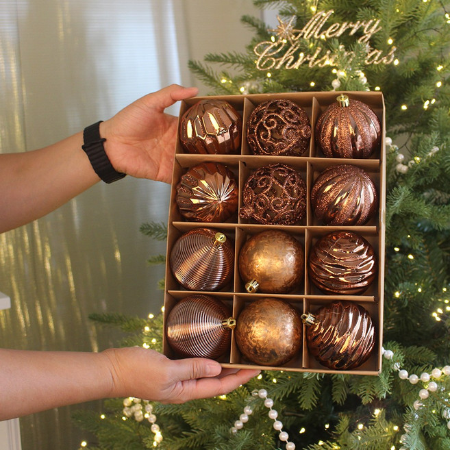 [해피인어스] 크리스마스 대형 오너먼트 8컬러 장식볼, 1개, 핑크