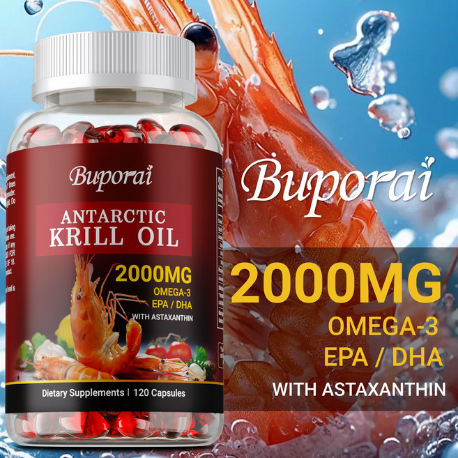 Buporai南極磷蝦油 2000毫克 Omega-3 EPA/DHA 蝦紅素, 120組