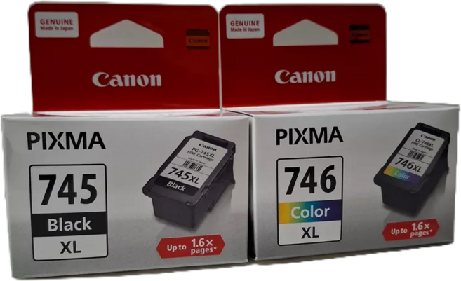 Canon PIXMA 745 XL 黑色墨水匣 / 746 XL 彩色墨水匣 原廠全新盒裝, 1個, 745一個黑+746一個彩