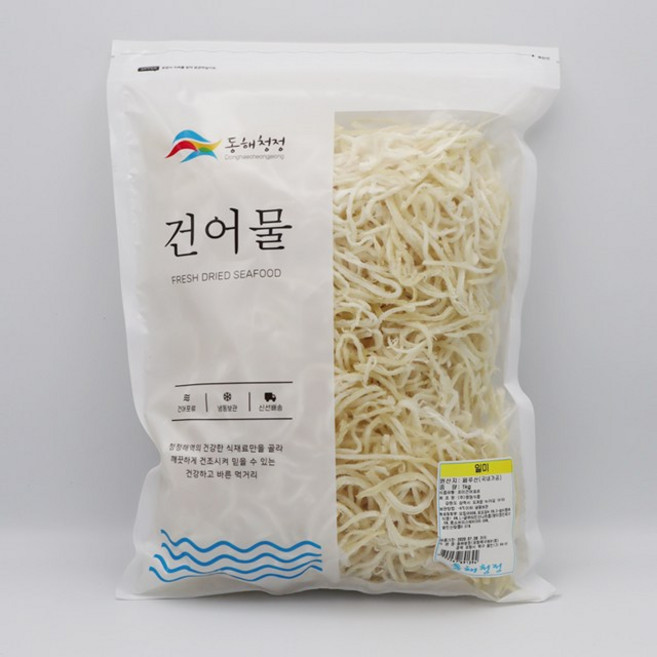 동해청정 국내가공 일미 진미채 업소용 대용량 조미오징어채 백진미, 1kg, 1개