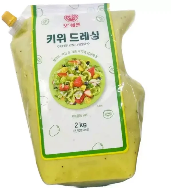 오뚜기 키위 드레싱 2kg 9개 자동포장용기, 1세트