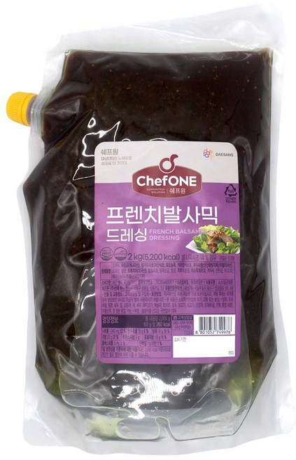 대상 쉐프원 프렌치 발사믹 드레싱, 2kg, 1세트