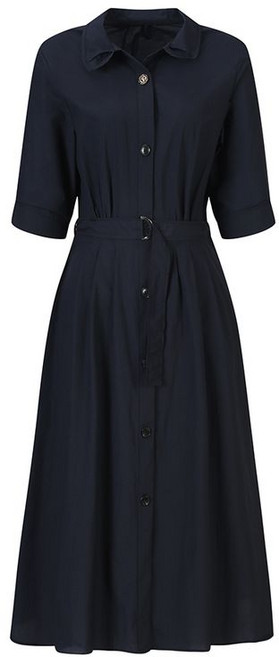 씨 투턱 뒷밴딩 벨티드 롱 원피스 SIOAG0589