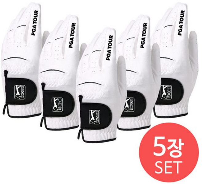 [PGA TOUR]★5장 세트★ 맥스 BLACK 플렉스 골프 남성 합피 장갑