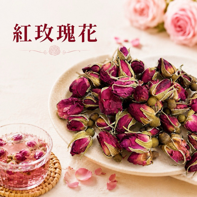 吉泰 紅玫瑰花茶, 1個, 50克裝