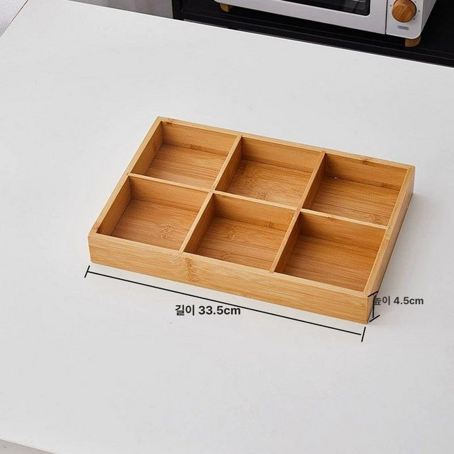 일본 나무 접시 각인 초밥 사시미 스시 구절판 그릇, 6칸, 기본 구성품, 1개