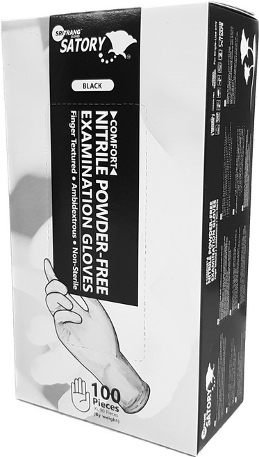 세이토리 손목밴딩 니트릴장갑 100매, 미니(XS), 1개, 블랙